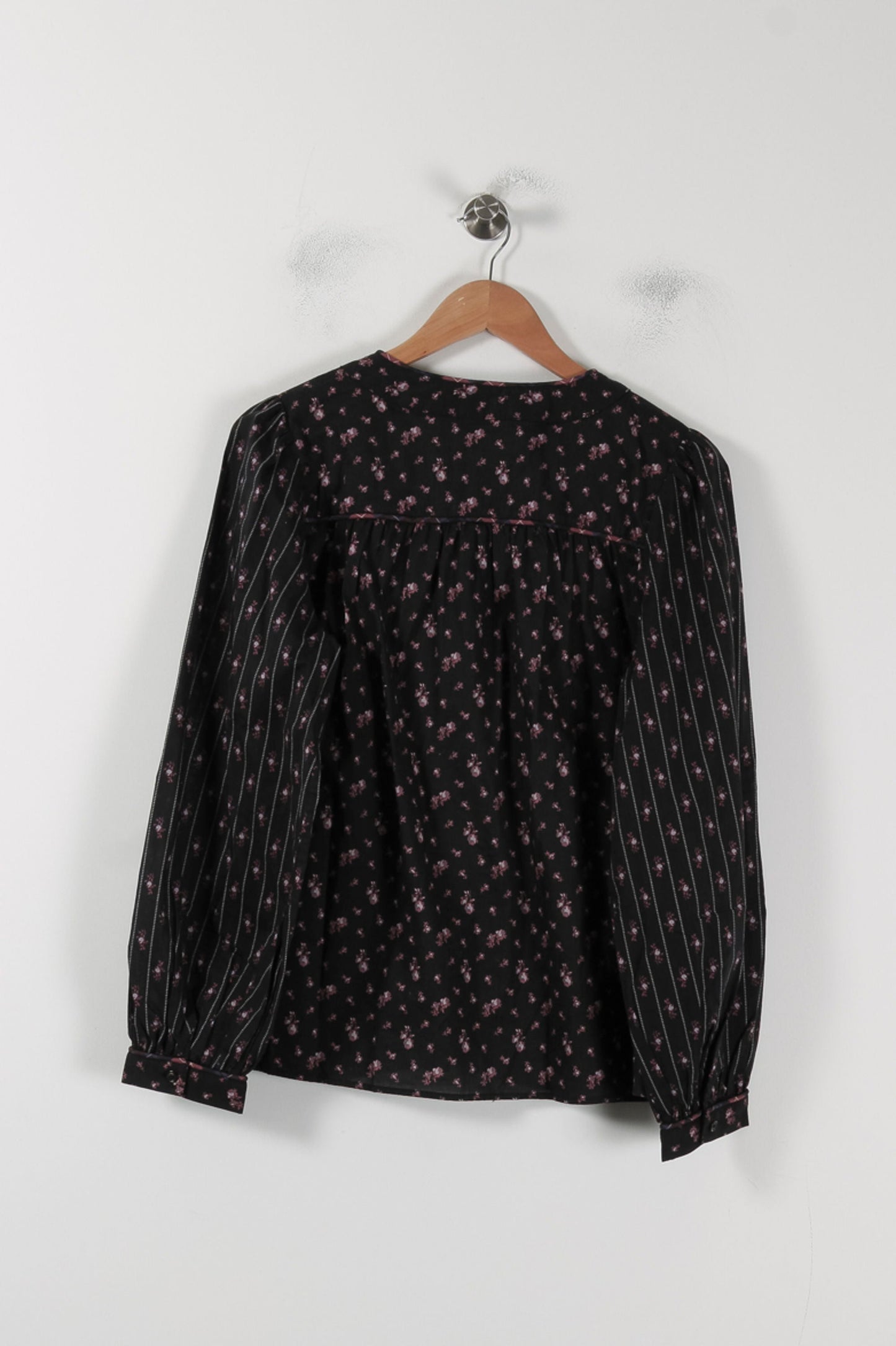 Blouse Noire et Rose - Taille L/40