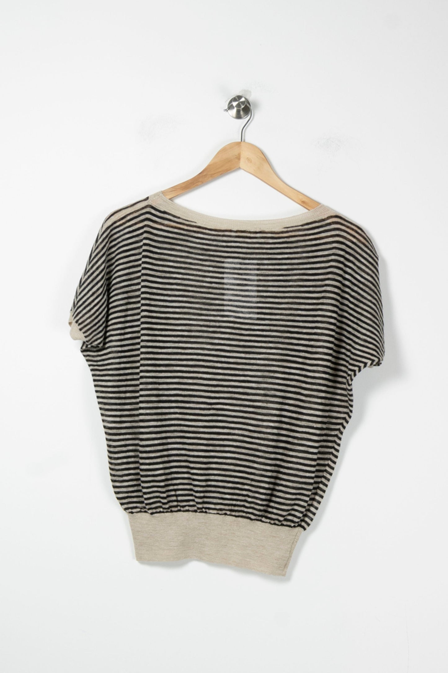 Tee-shirt Rayé Beige et Noir - Taille S/36