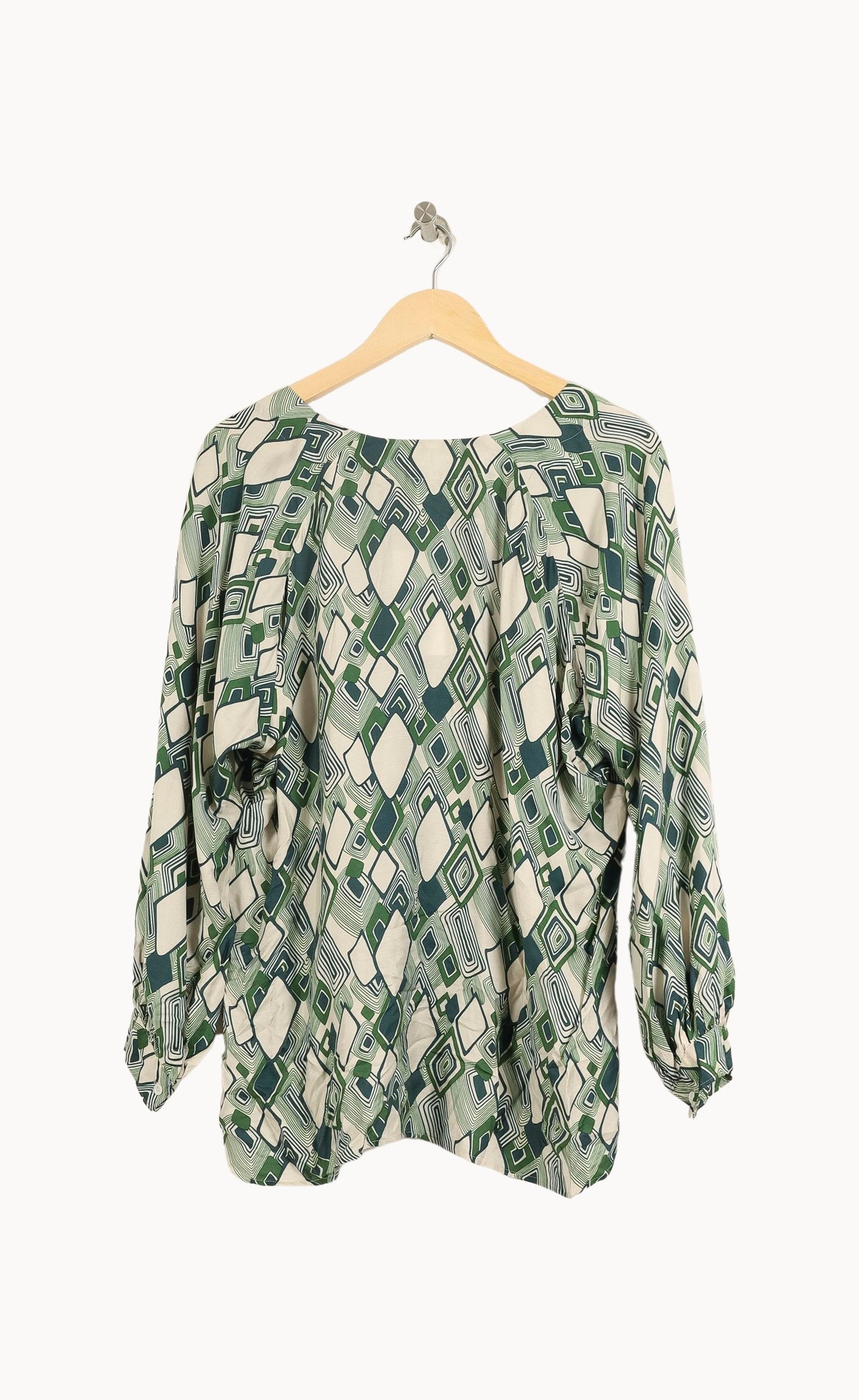 Blouse Verte et Blanche - Taille M/38
