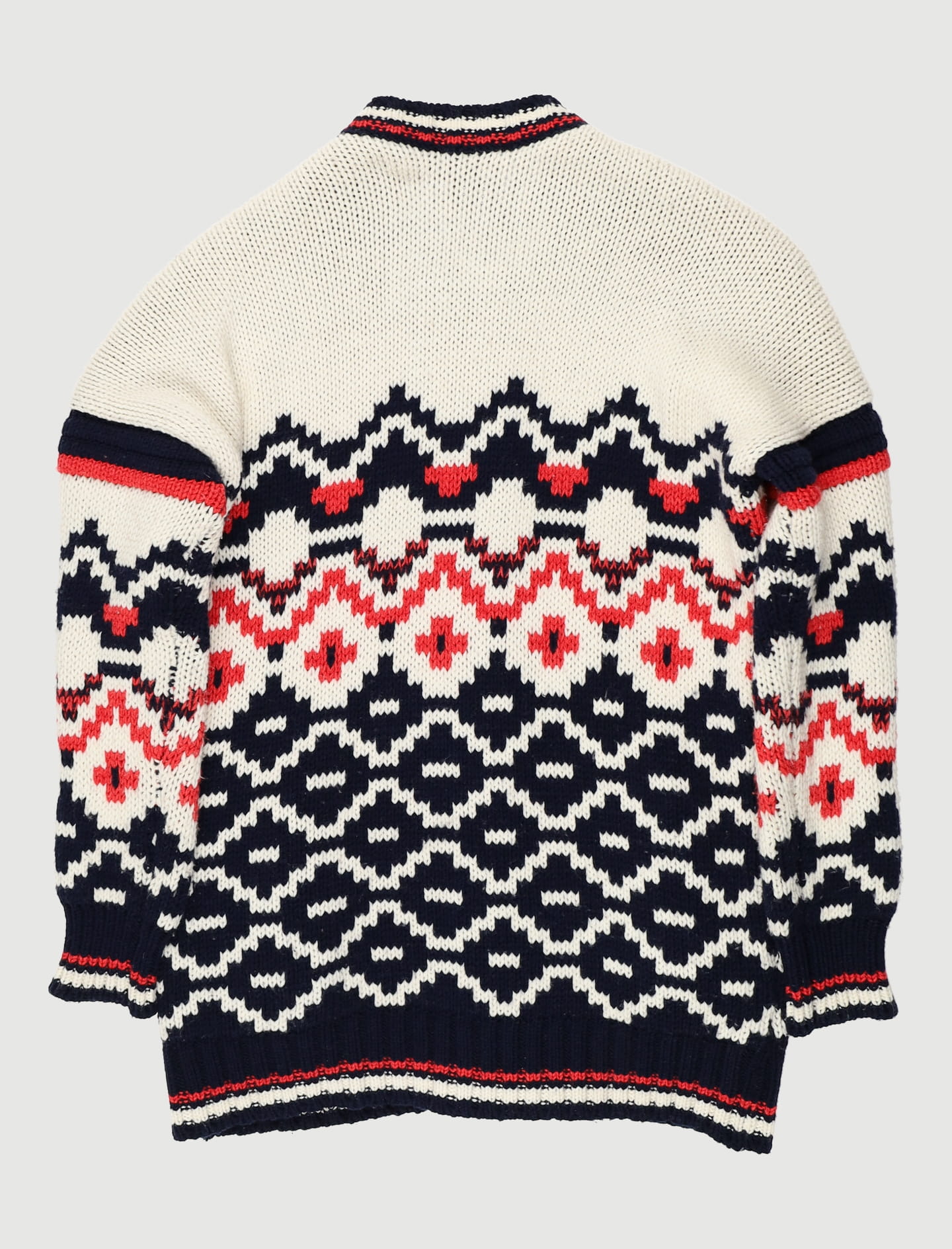 Cardigan en maille jacquard tricolore - Taille TU