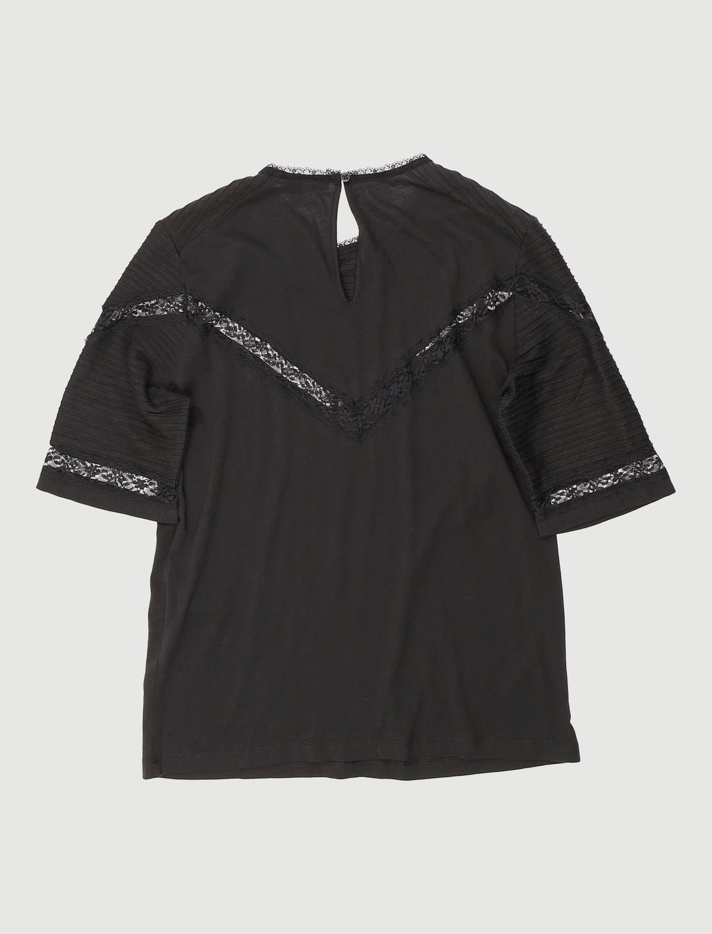 Tee-Shirt Avec Galons De Dentelle - Taille S/36