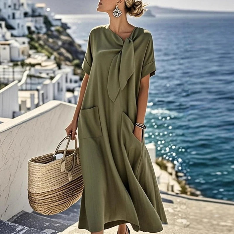 Émilie™ | Robe maxi avec noeud