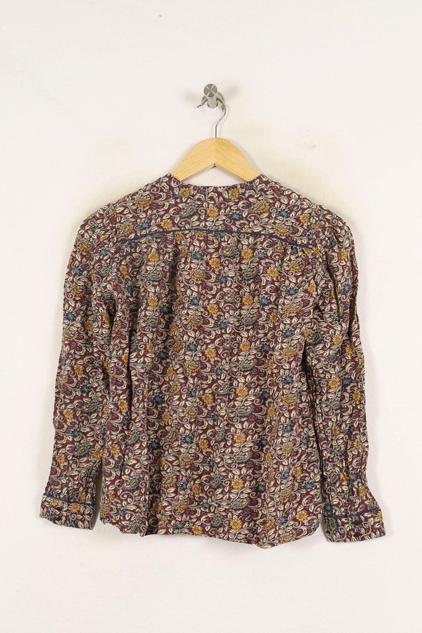 Blouse Imprimée Bordeaux et Jaune - Taille XS/34