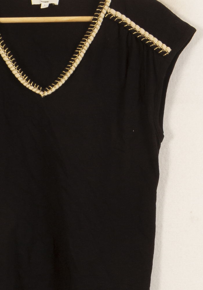 Top Noir et Doré - Taille S/36