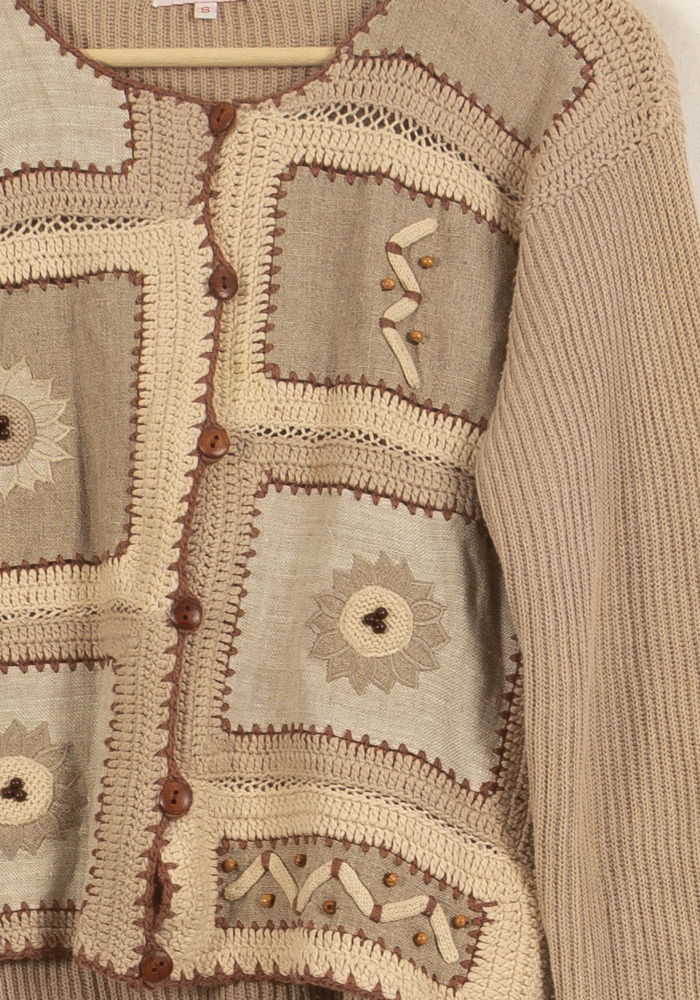 Cardigan Beige et Marron - Taille S/36
