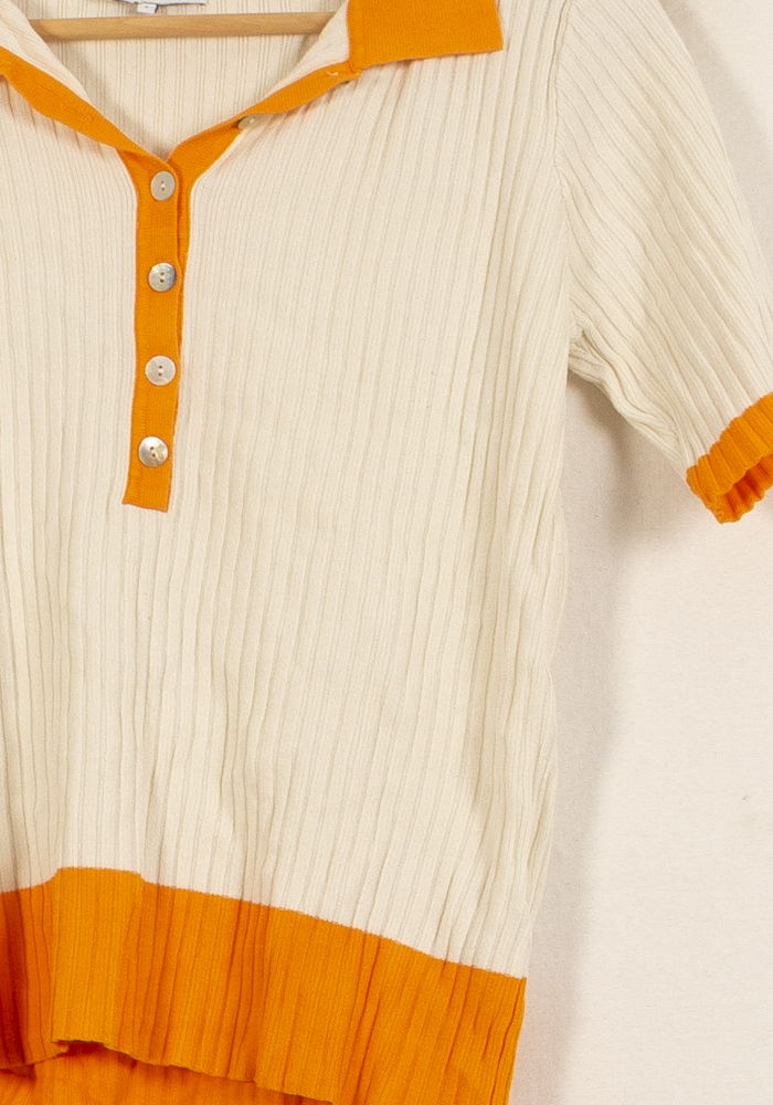 Polo Blanc et Orange - Taille S/36