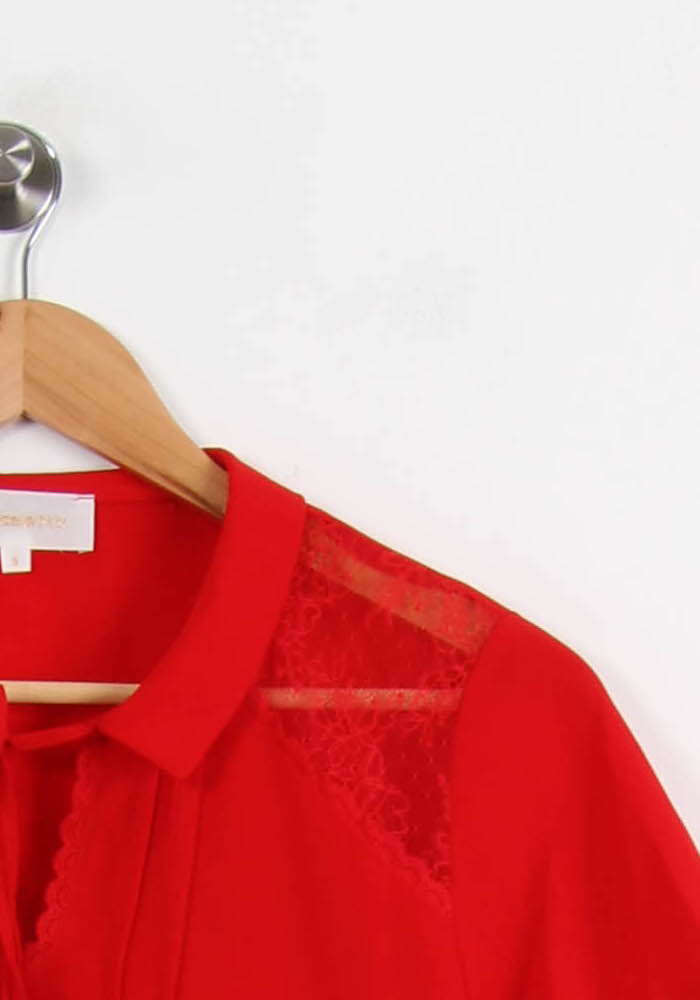 Blouse en dentelle rouge - Taille S/36