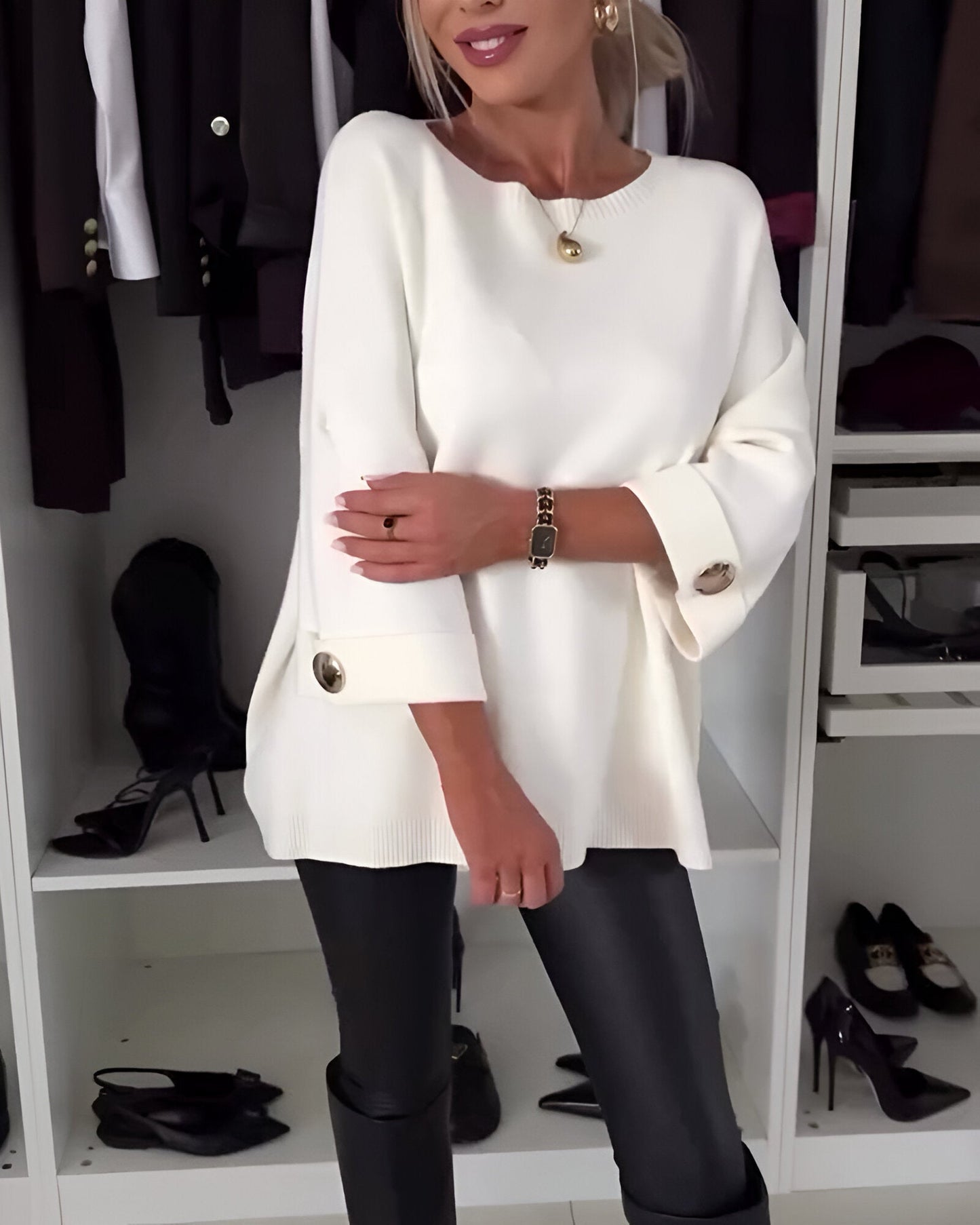 Lucie™ | Pull doux à bouton