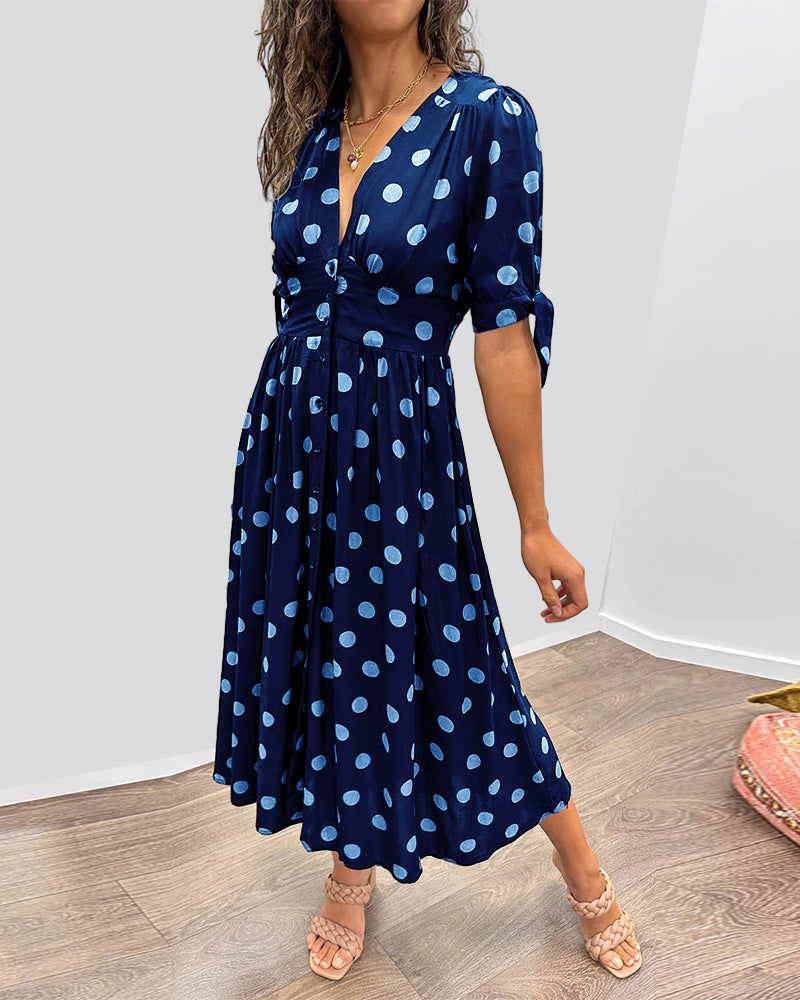 Monique™ | Robe Elegante à Pois 