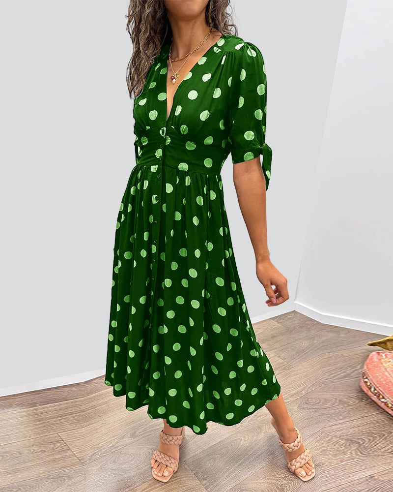 Monique™ | Robe Elegante à Pois 