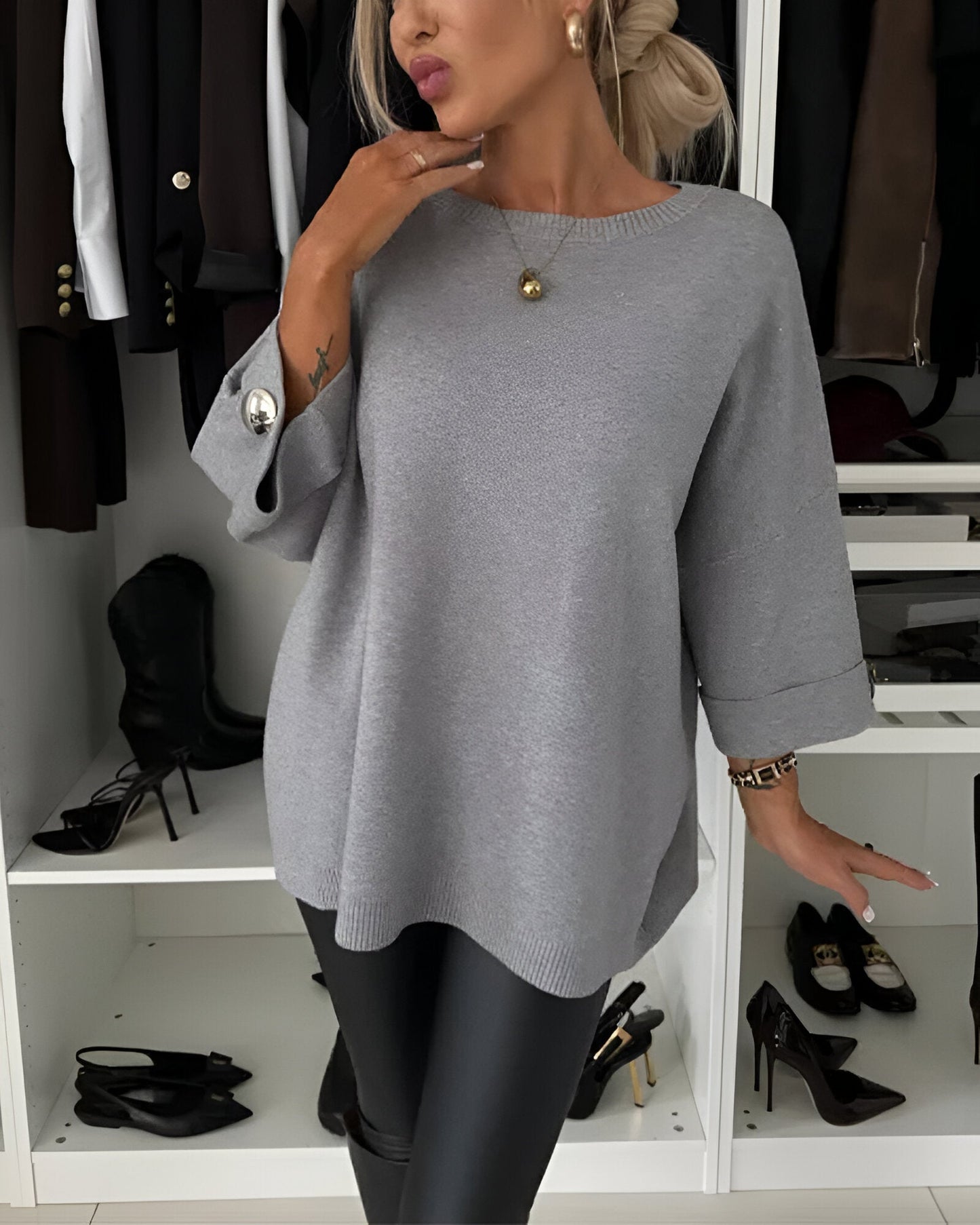 Lucie™ | Pull doux à bouton