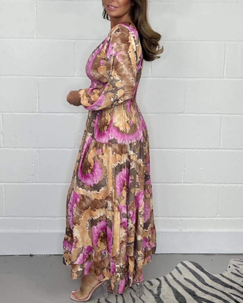 Élodie™ | Robe Longue Colorée à Décolleté en V Profond