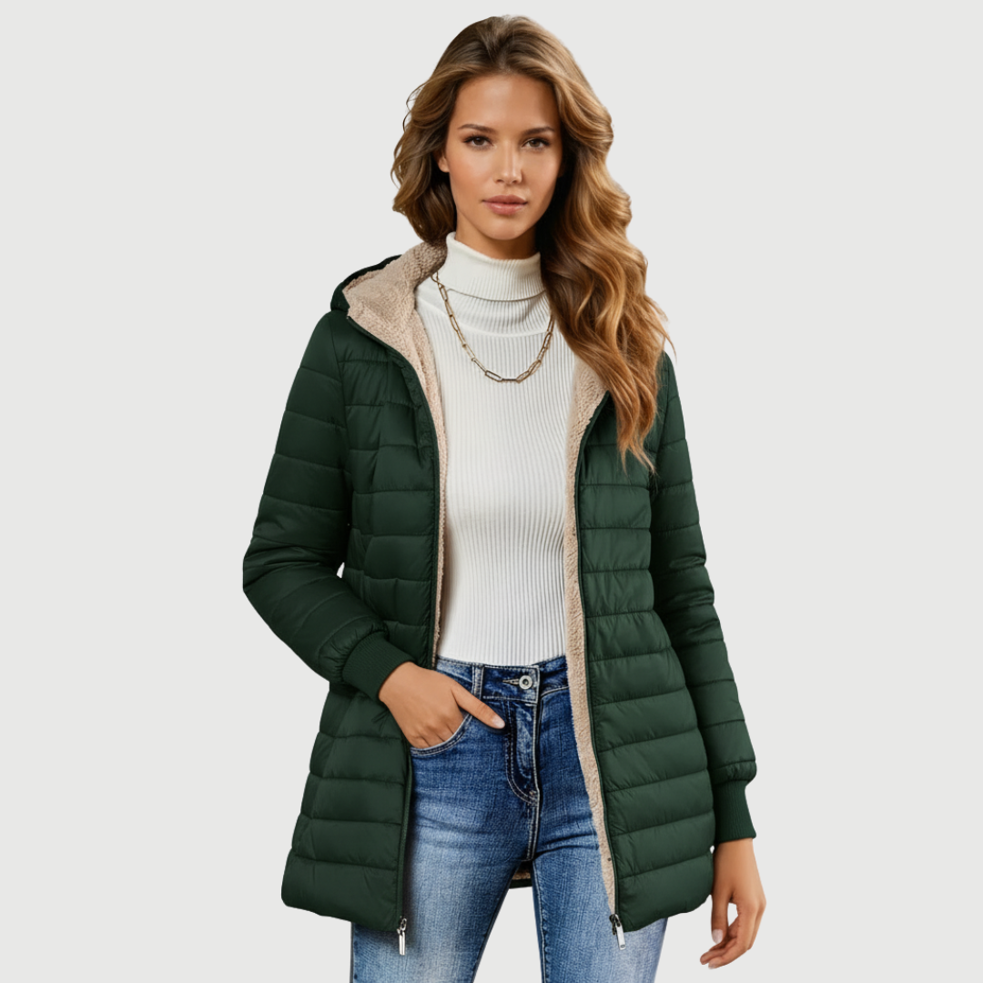 Camélia | Manteau d'Hiver Doublé et Sherpa