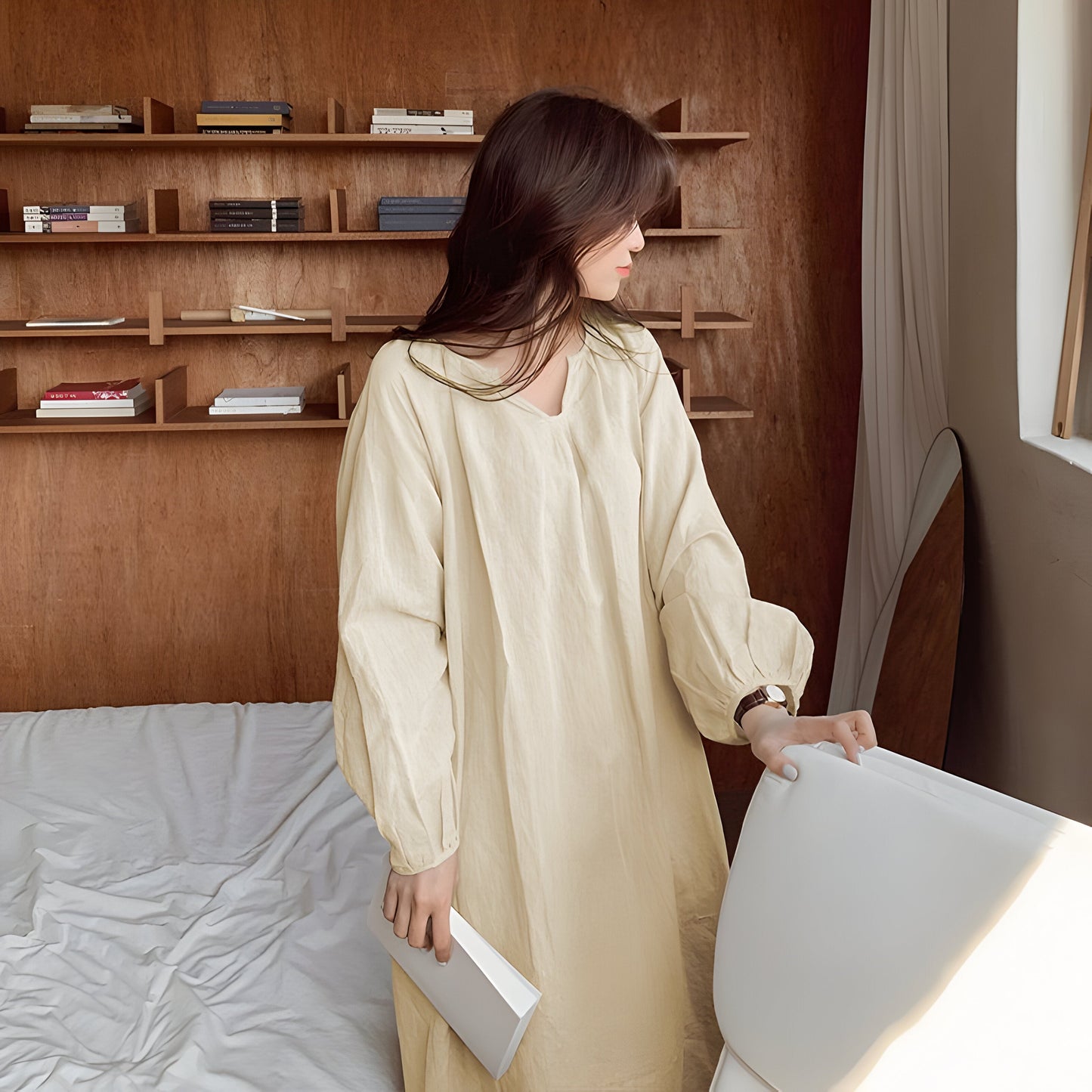 Sohée™ | Robe de Lounge Élégante en Coton