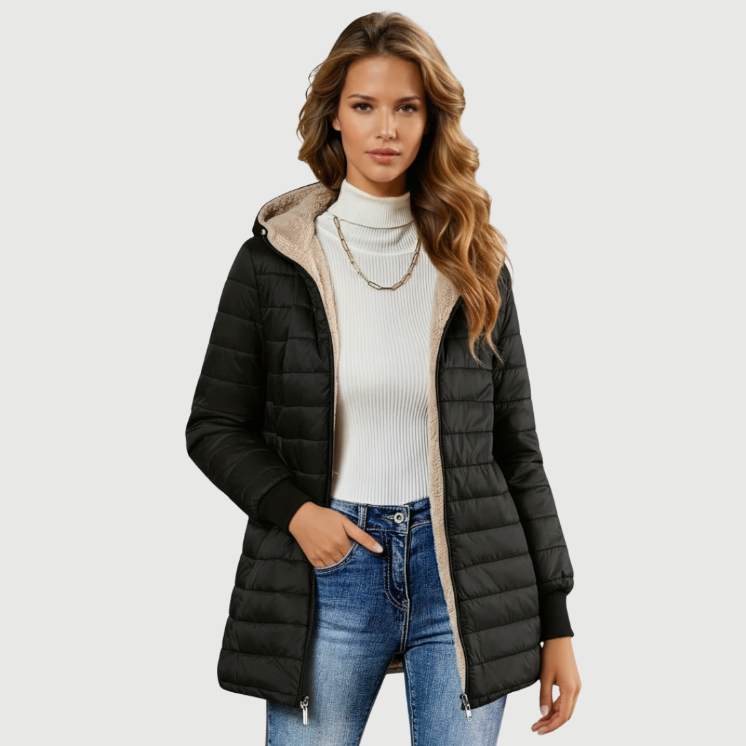 Camélia | Manteau d'Hiver Doublé et Sherpa