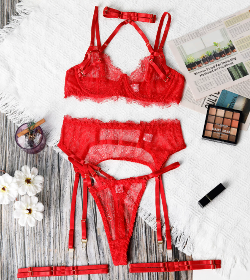 Ariana™ | Ensemble de lingerie en dentelle Midnight Élégante