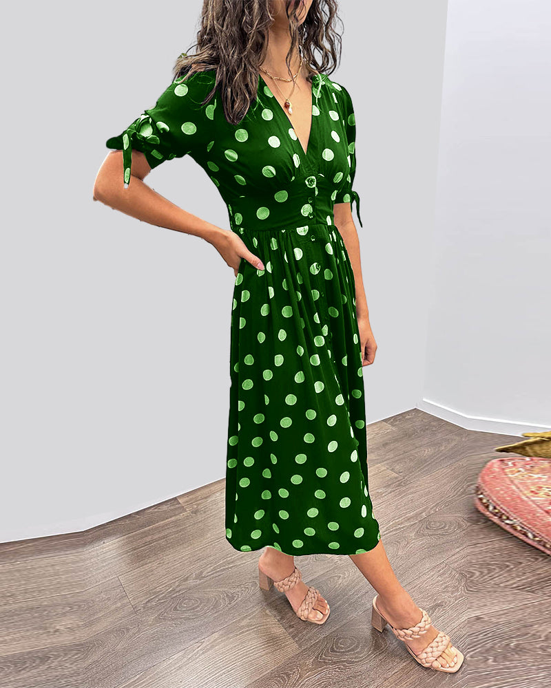 Monique™ | Robe Elegante à Pois 