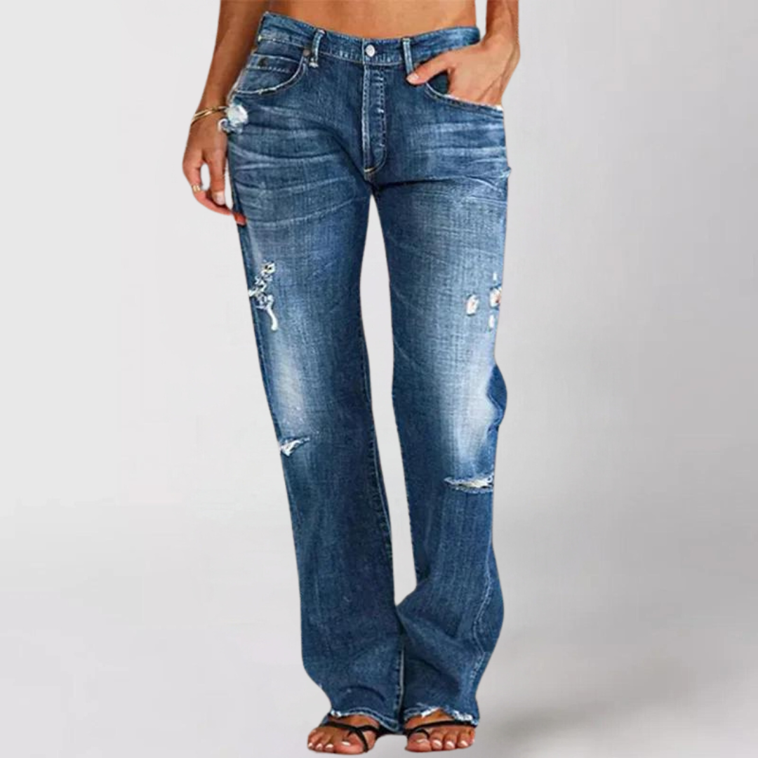Priscille™ | Jean en Denim avec Jambes Amples