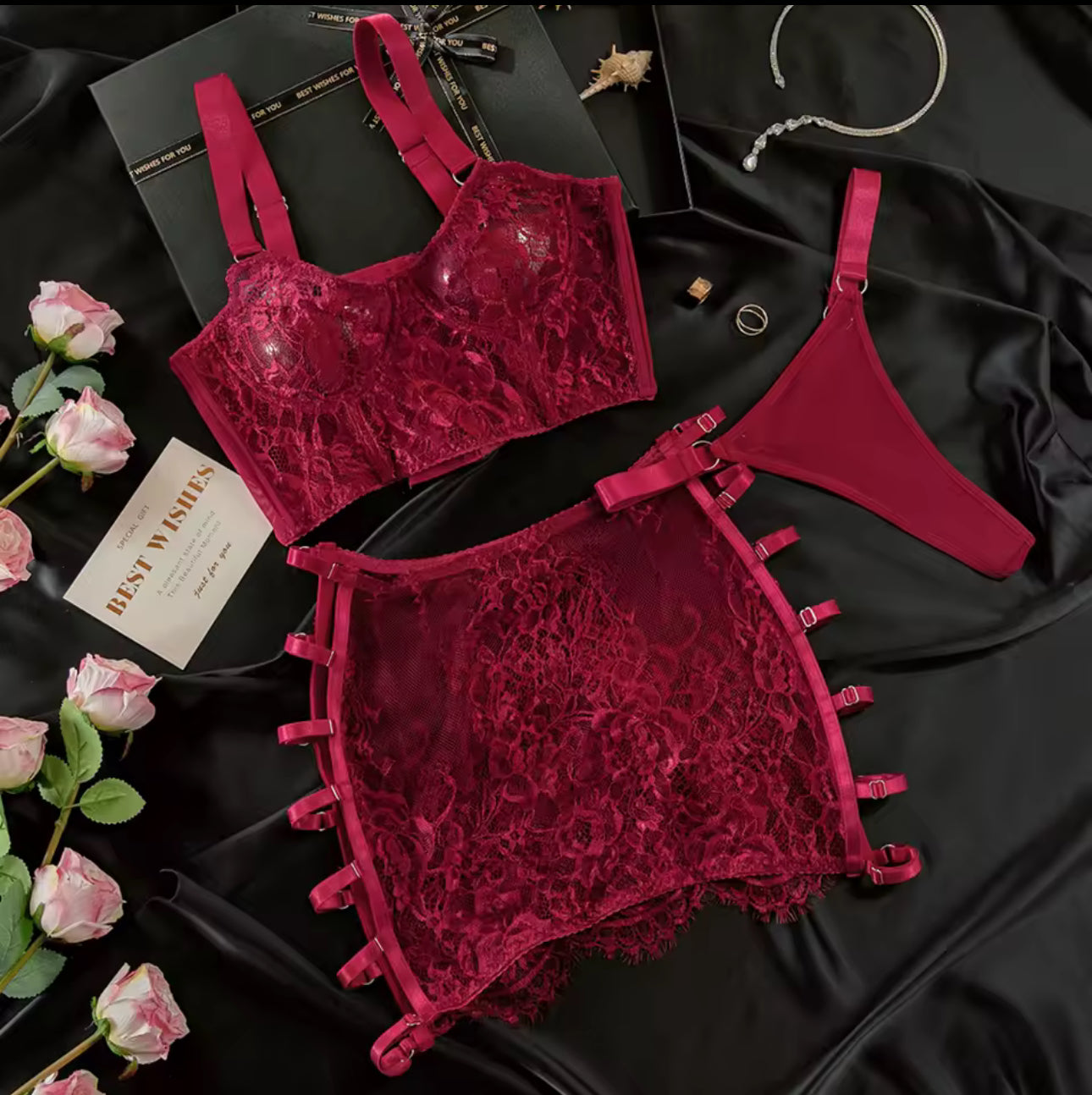 Ambre™ | Ensemble Lingerie Rouge Désir
