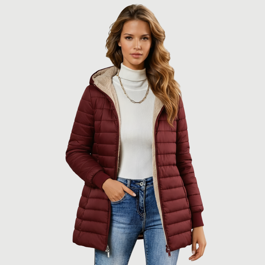 Camélia | Manteau d'Hiver Doublé et Sherpa