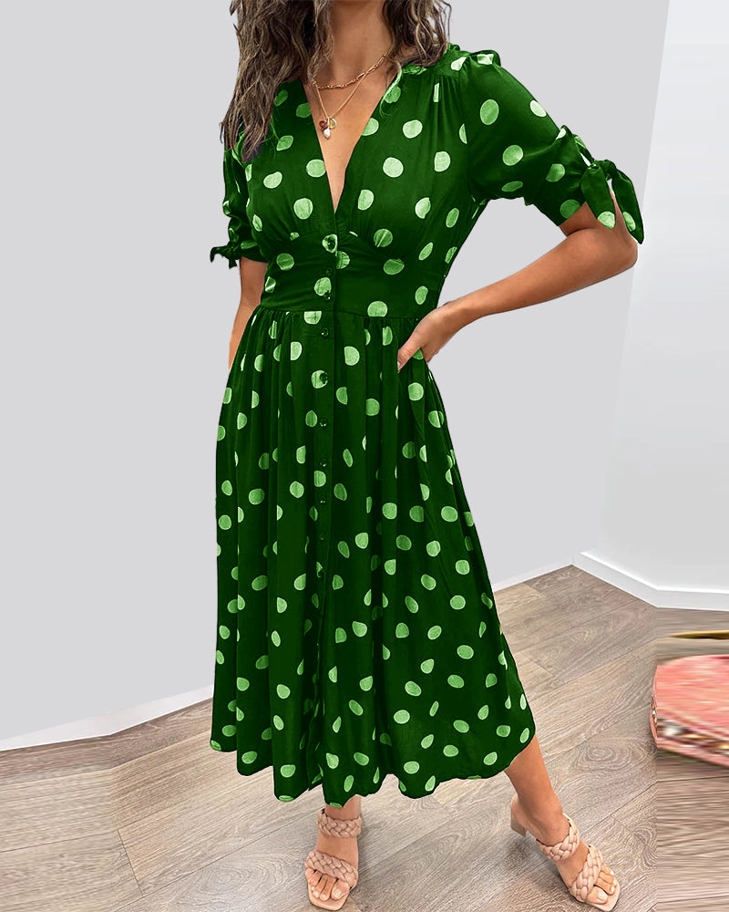 Monique™ | Robe Elegante à Pois 