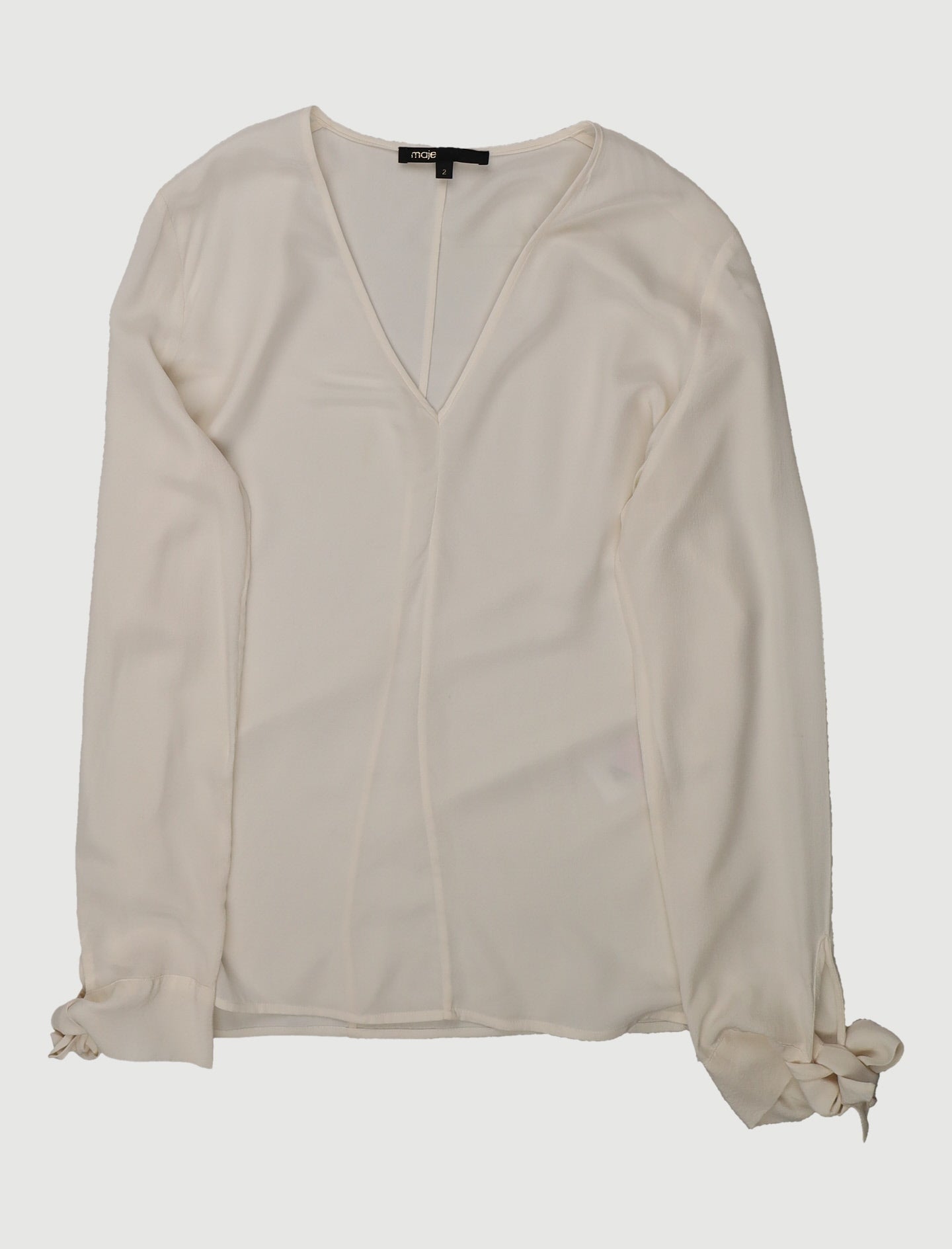 Blouse En Soie Avec Détails Noués - Taille M/38