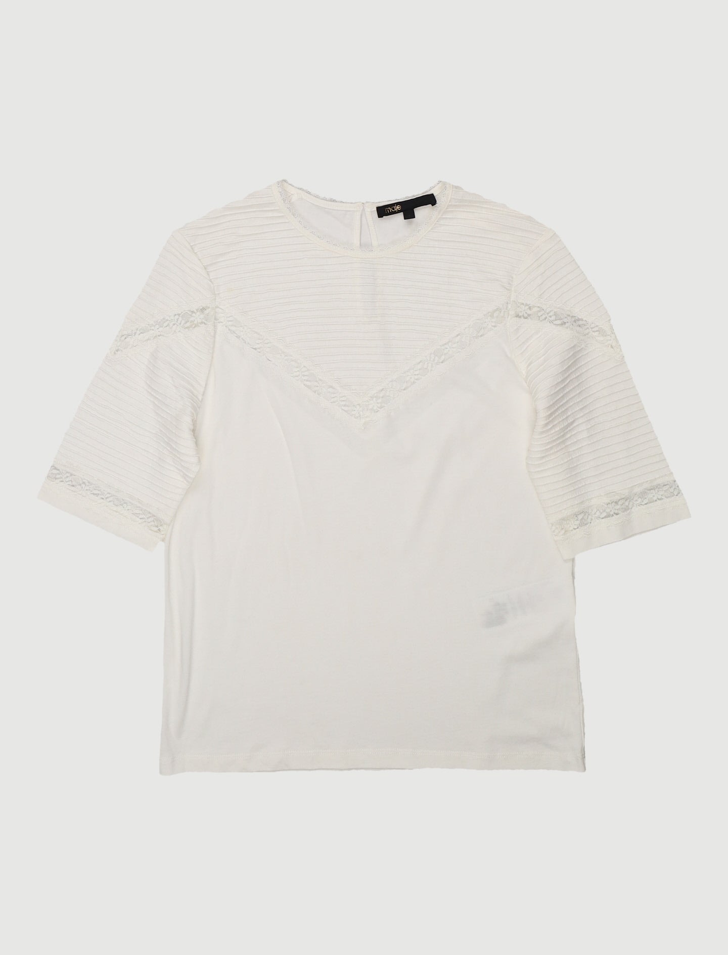 Tee-Shirt Avec Galons De Dentelle - Taille S/36