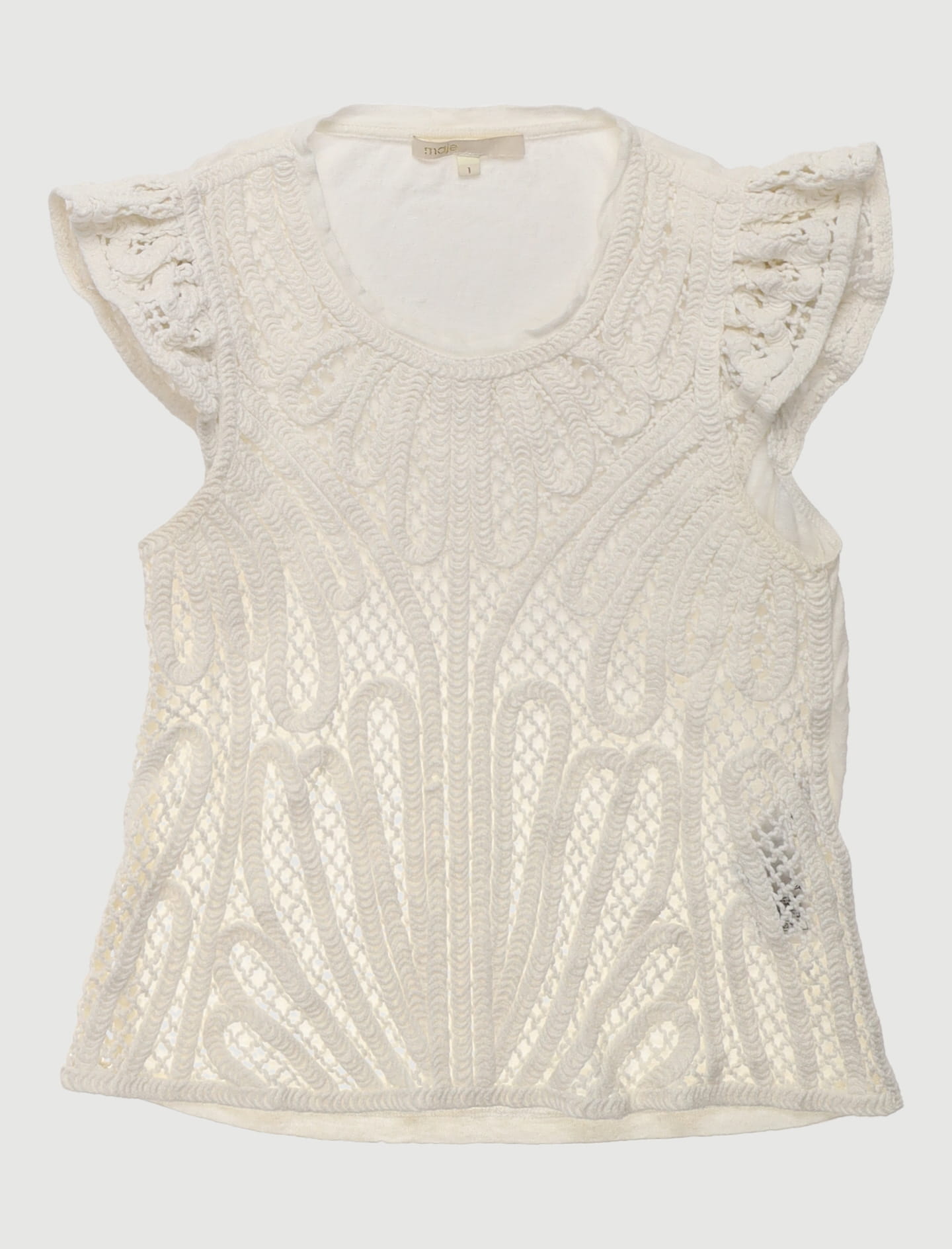 Tee-Shirt Avec Panneau En Macramé - Taille S/36