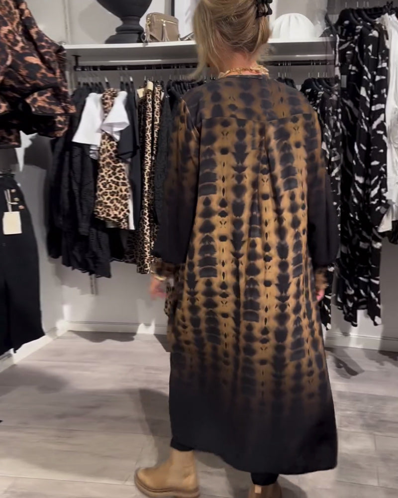 Lisette™ | Robe avec décolleté en V et manches longues en dégradé de couleurs