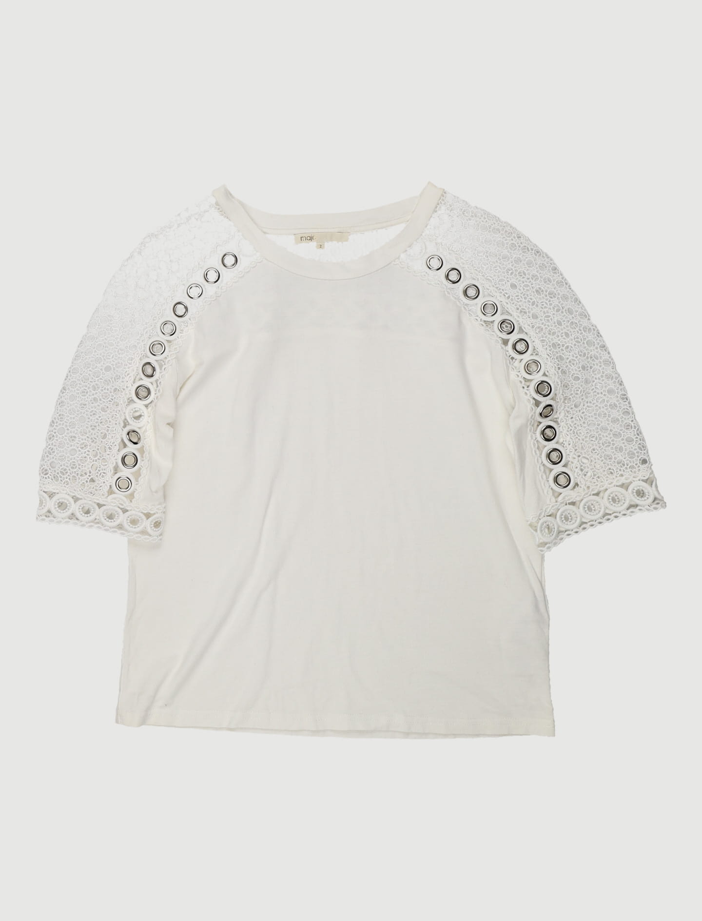 Tee-Shirt Brodé Avec Œillets - Taille M/38