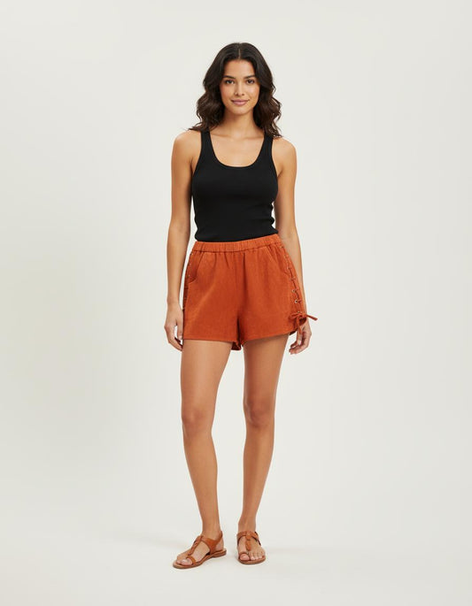 Short En Daim Avec Laçage - Taille S/36