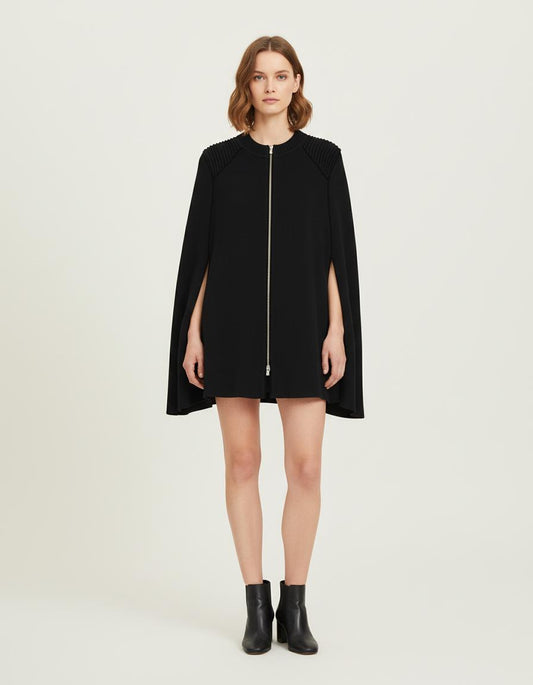 Cape En Maille Avec Détails Contrastés - Taille S/36