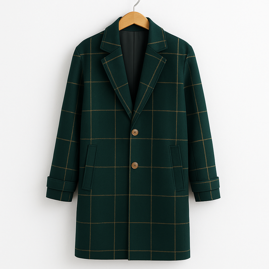 Élise | Manteau et Laine à Carreaux Classique