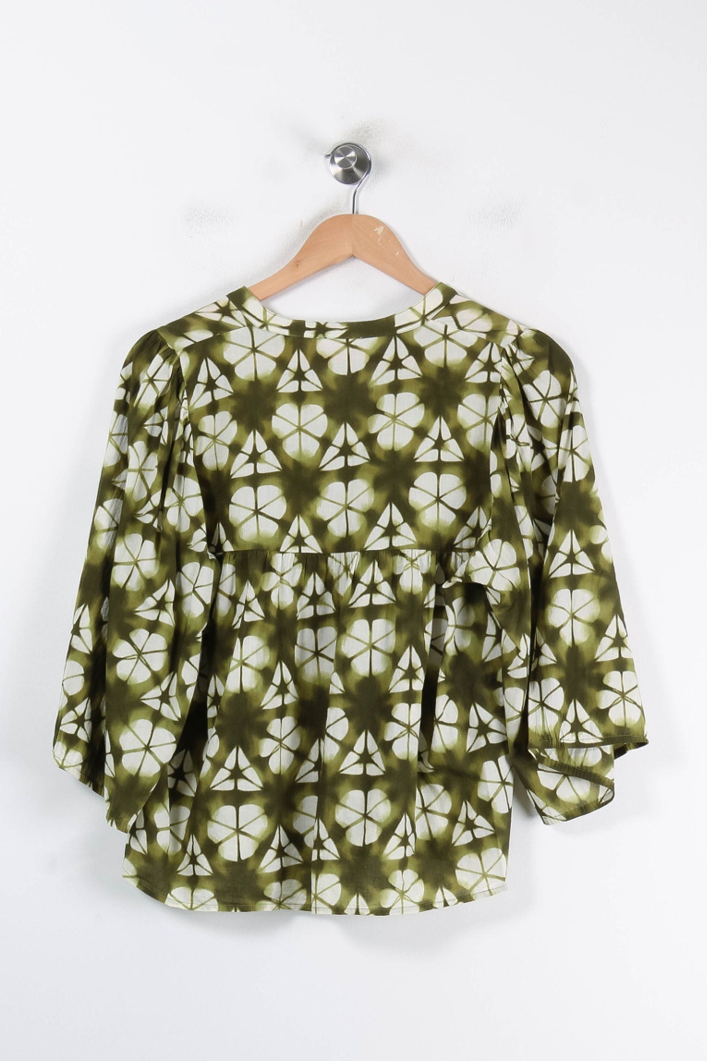 Blouse Verte et Blanche - Taille S/36