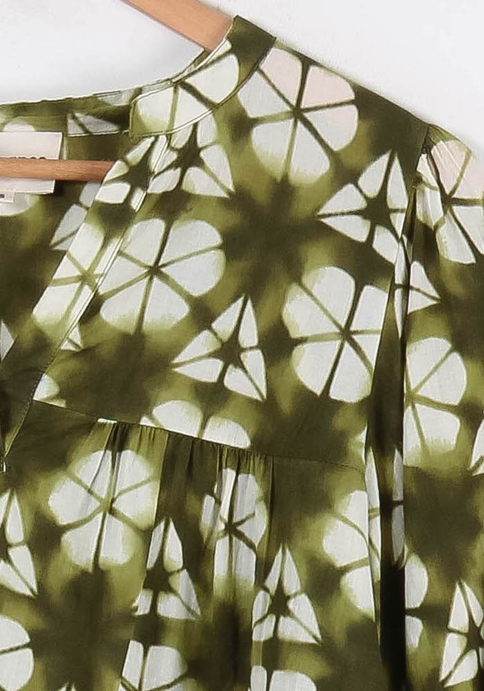 Blouse Verte et Blanche - Taille S/36