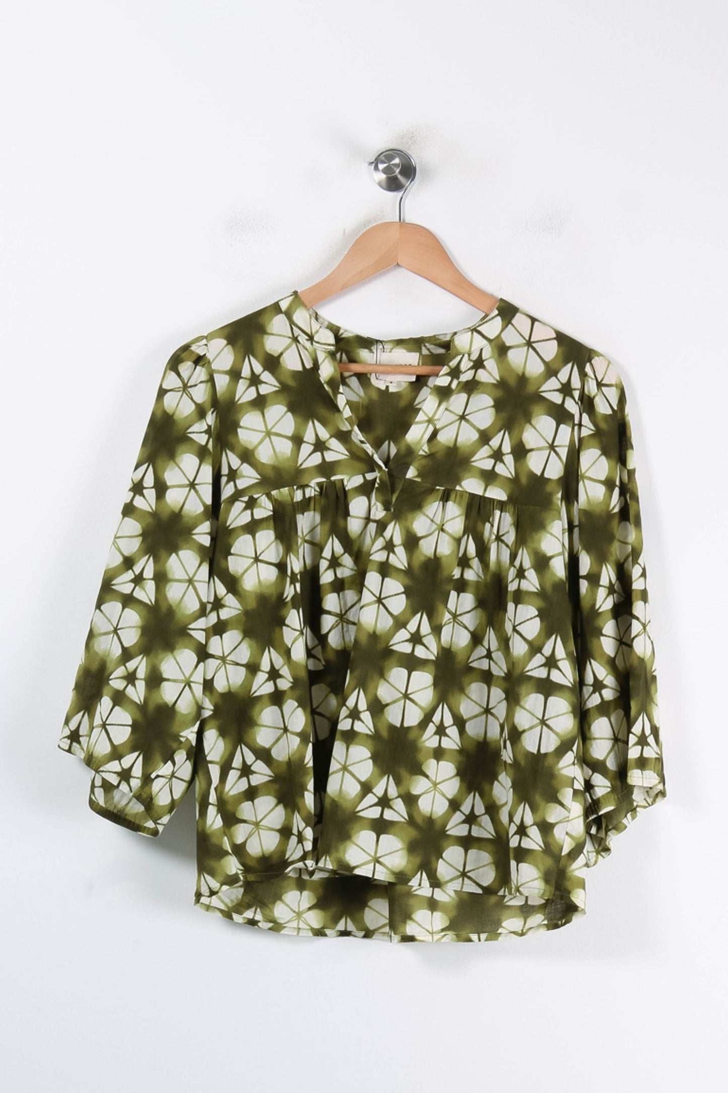 Blouse Verte et Blanche - Taille S/36