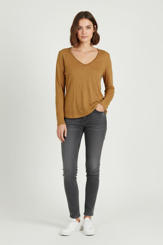 Tee-shirt À Manches Longues Or - Taille M/38