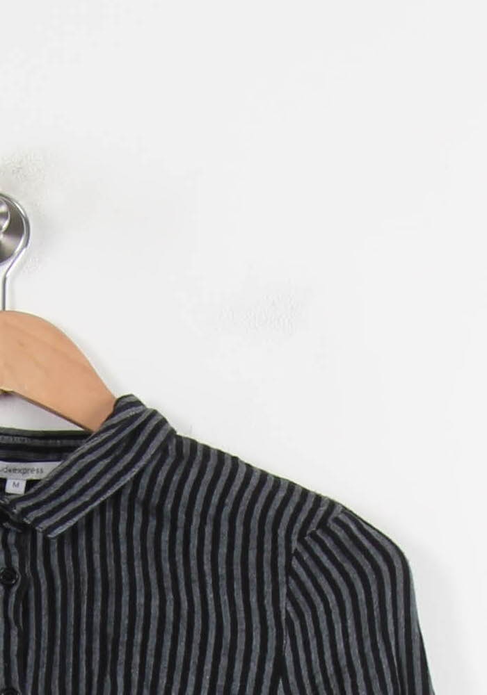 Chemise Rayée Noire et Grise - Taille M/38