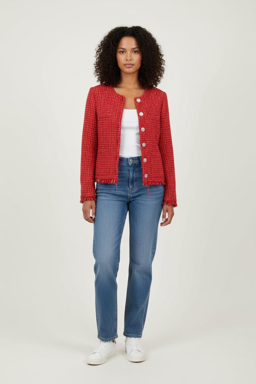 Gilet en tweed rouge - Taille M/38