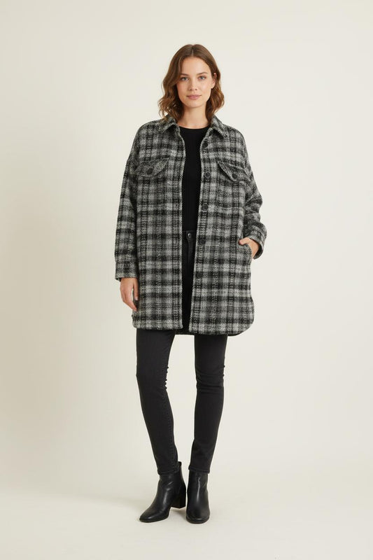 Surchemise Grise et Noire - Taille S/36