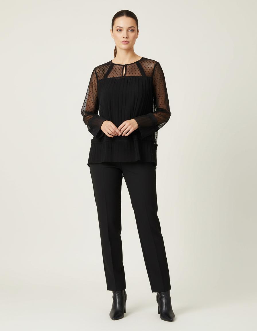 Top Fluide Et Plissé Avec Plumetis - Taille S/36