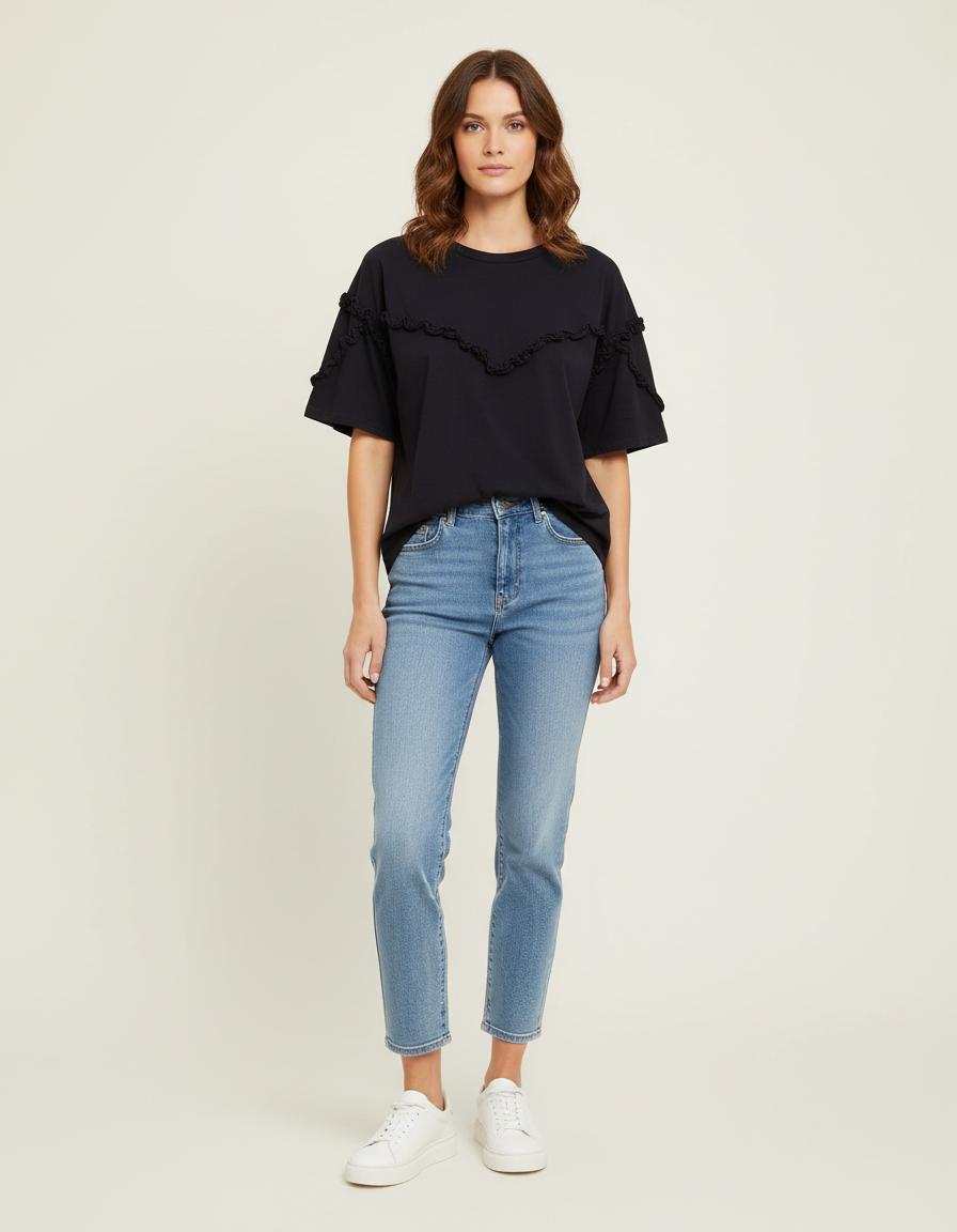 Tee-Shirt Avec Détail Volanté - Taille M/38