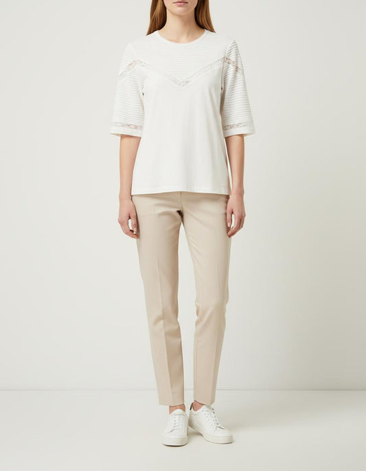 Tee-Shirt Avec Galons De Dentelle - Taille S/36