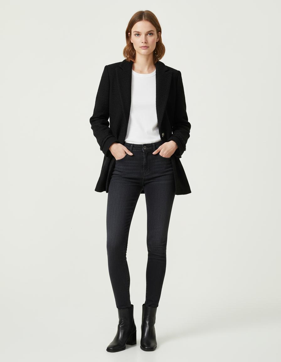 Veste Mi-Longue En Tweed - Taille S/36