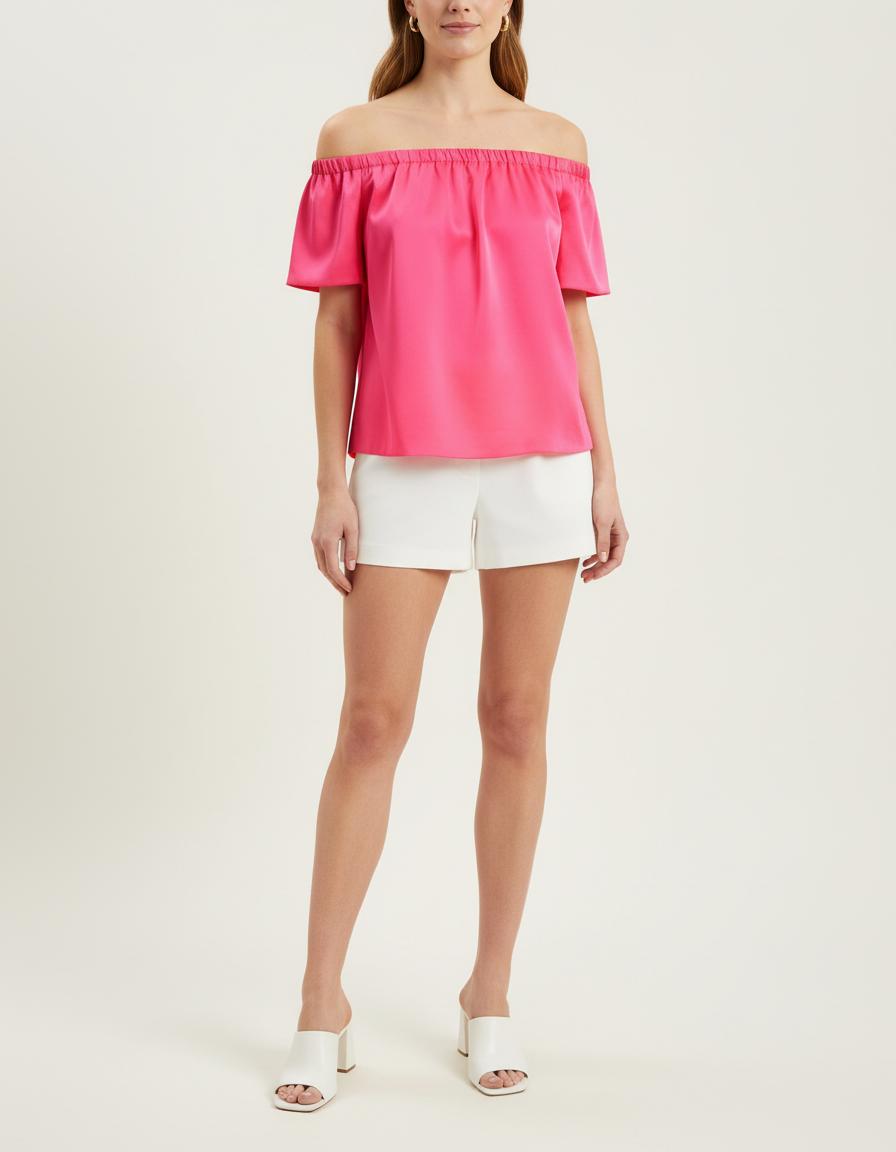 Top En Satin Aux Épaules Dénudées - Taille S/36