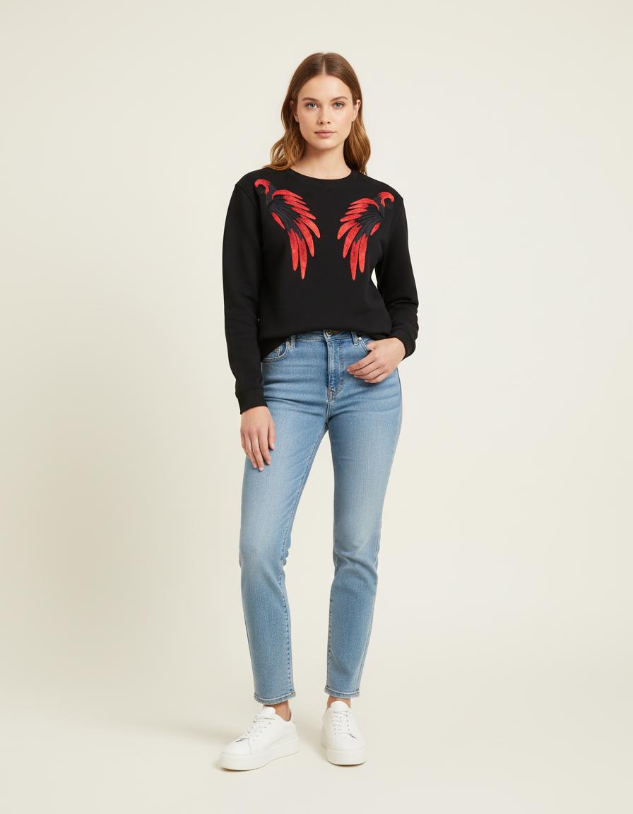 Sweat Esprit Néoprène Brodé - Taille S/36