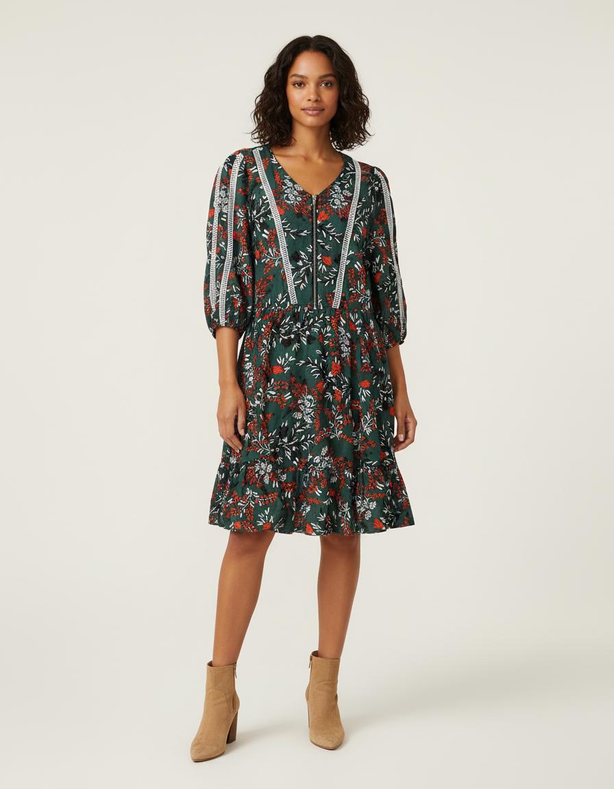 Robe Volantée Imprimée - Taille S/36