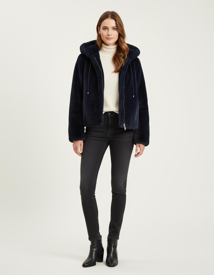 Blouson Courte En Fausse Fourrure - Taille L/40