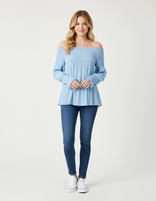 Top Plissé Aux Épaules Dénudées - Taille L/40