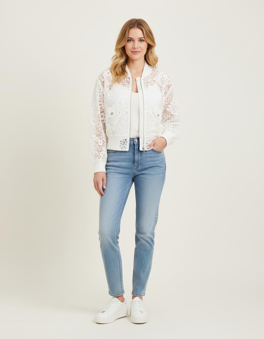 Bomber Court En Dentelle - Taille M/38